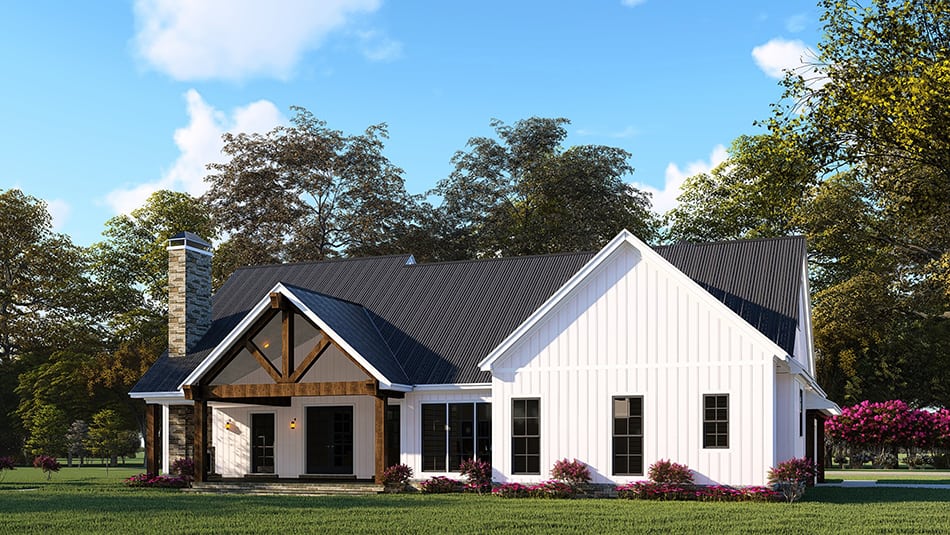 Rear View of this 3-Bedroom, 2073 Sq Ft Plan - 193-1144
