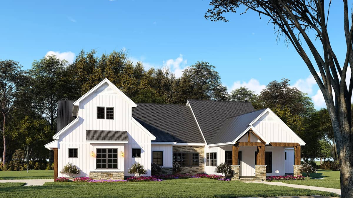 Left Side View of this 3-Bedroom, 2073 Sq Ft Plan - 193-1144