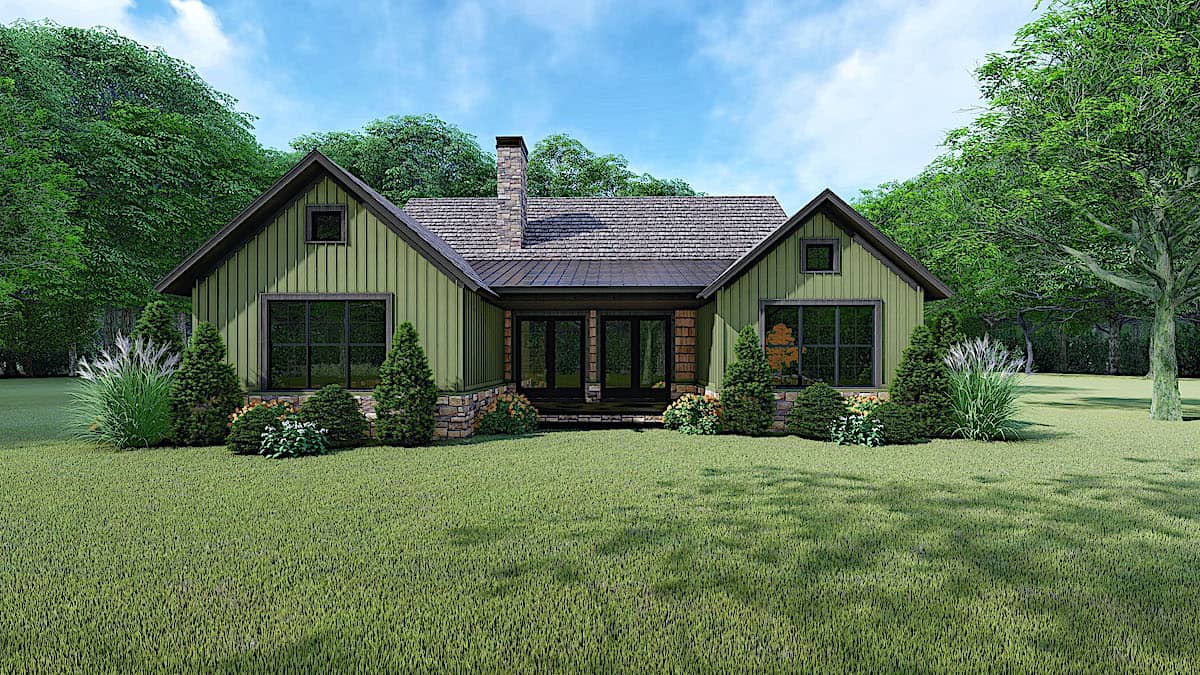 Rear View of this 3-Bedroom, 1998 Sq Ft Plan - 193-1153