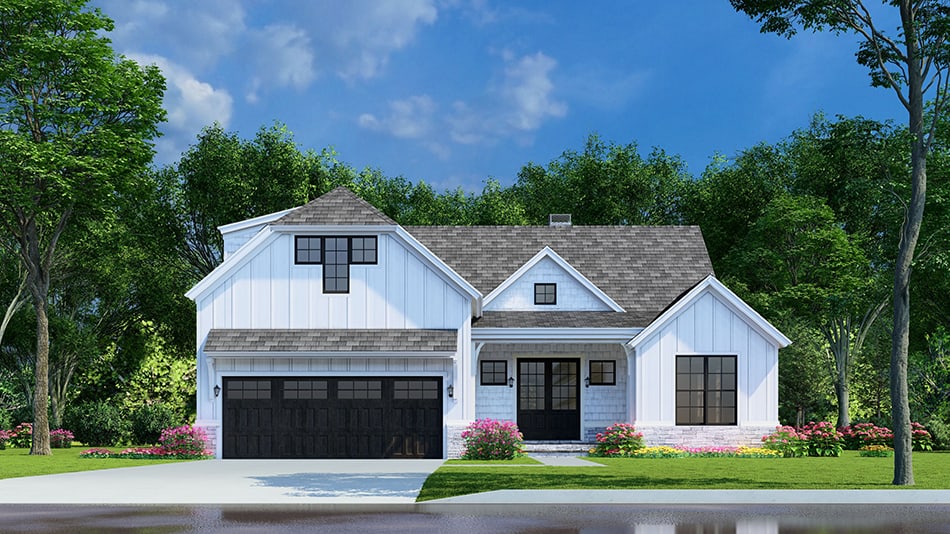 Front View of this 3-Bedroom, 1998 Sq Ft Plan - 193-1153