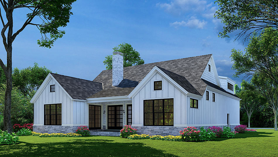 Rear View of this 3-Bedroom, 1998 Sq Ft Plan - 193-1153