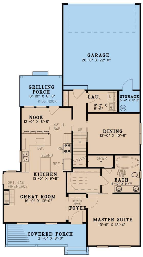 1 1/2 Story Floor Plan - 3 Bedrms, 2 Baths - 1680 Sq Ft ...