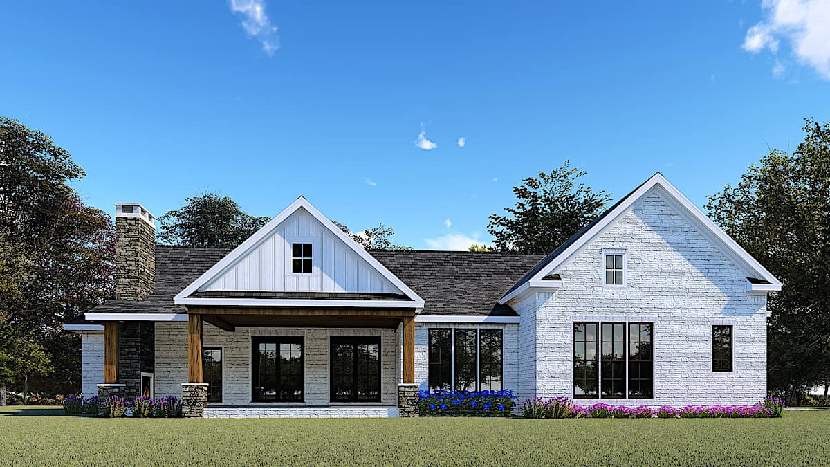 Rear View of this 3-Bedroom, 2073 Sq Ft Plan - 193-1157