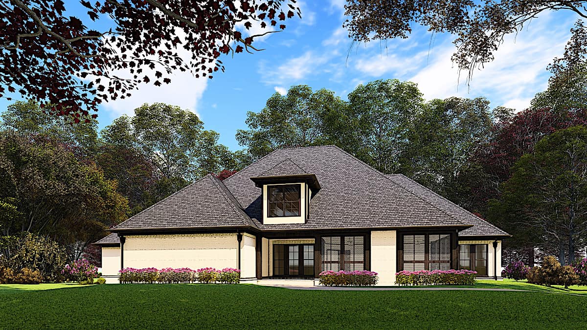 Rear View of this 3-Bedroom, 3274 Sq Ft Plan - 193-1160