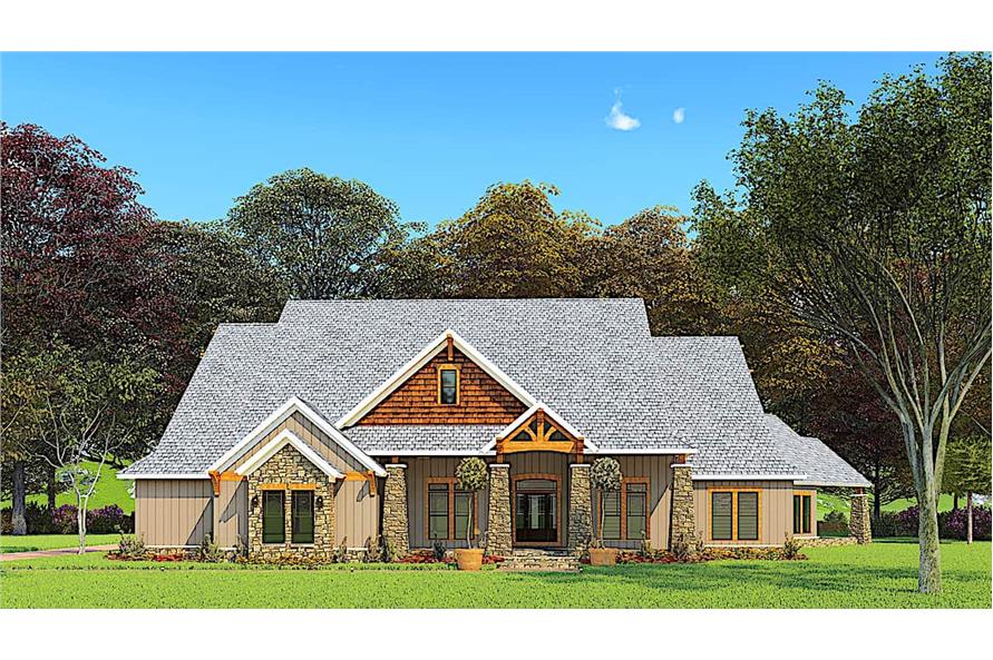 Front View of this 3-Bedroom, 3698 Sq Ft Plan - 193-1165