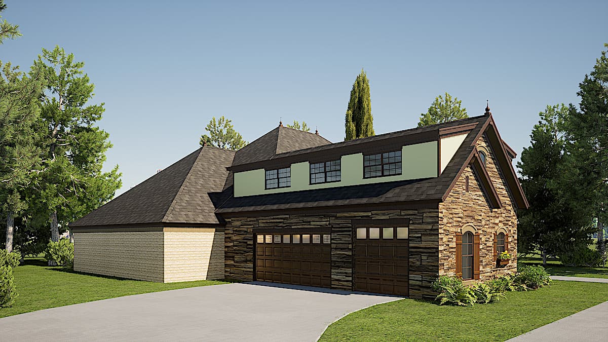 Left Side View of this 3-Bedroom, 3054 Sq Ft Plan - 193-1167