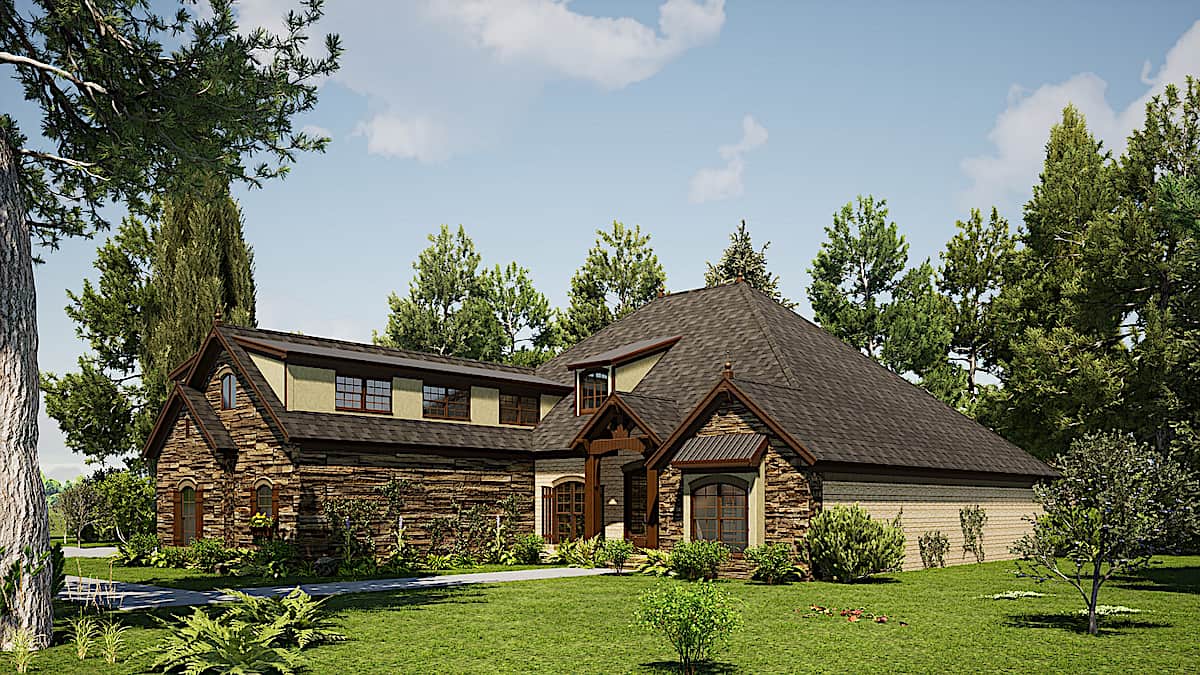 Right Side View of this 3-Bedroom, 3054 Sq Ft Plan - 193-1167