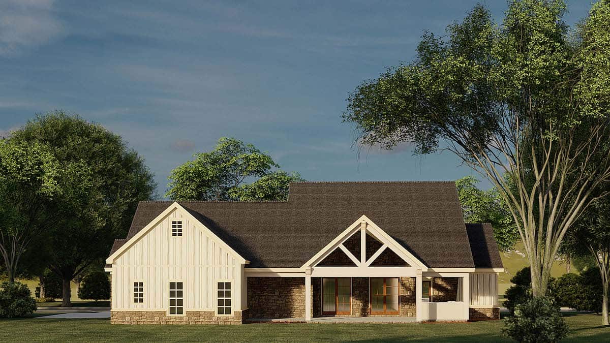 Rear View of this 3-Bedroom, 2120 Sq Ft Plan - 193-1185