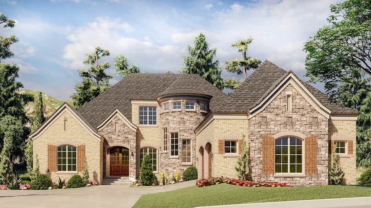 Front View of this 3-Bedroom, 3050 Sq Ft Plan - 193-1189