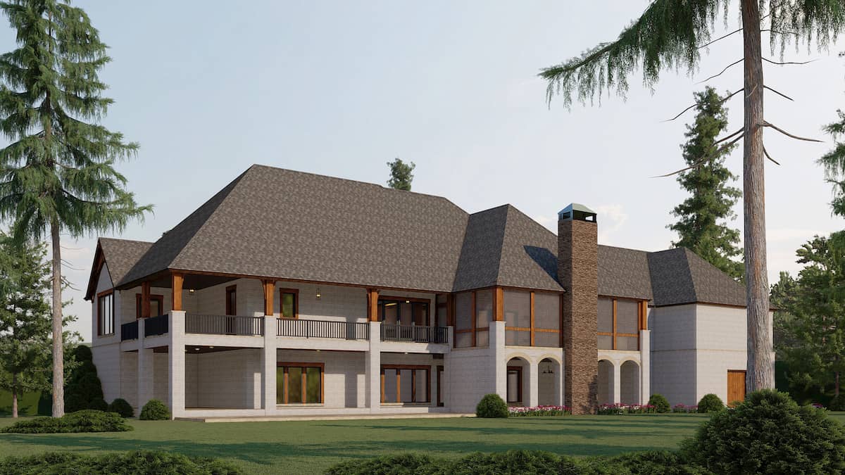 Rear View of this 3-Bedroom, 5347 Sq Ft Plan - 193-1191