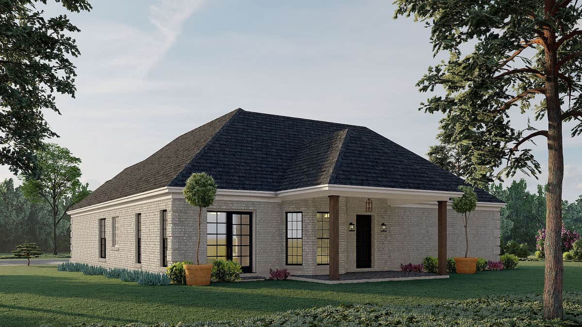 Rear View of this 3-Bedroom, 1598 Sq Ft Plan - 193-1197