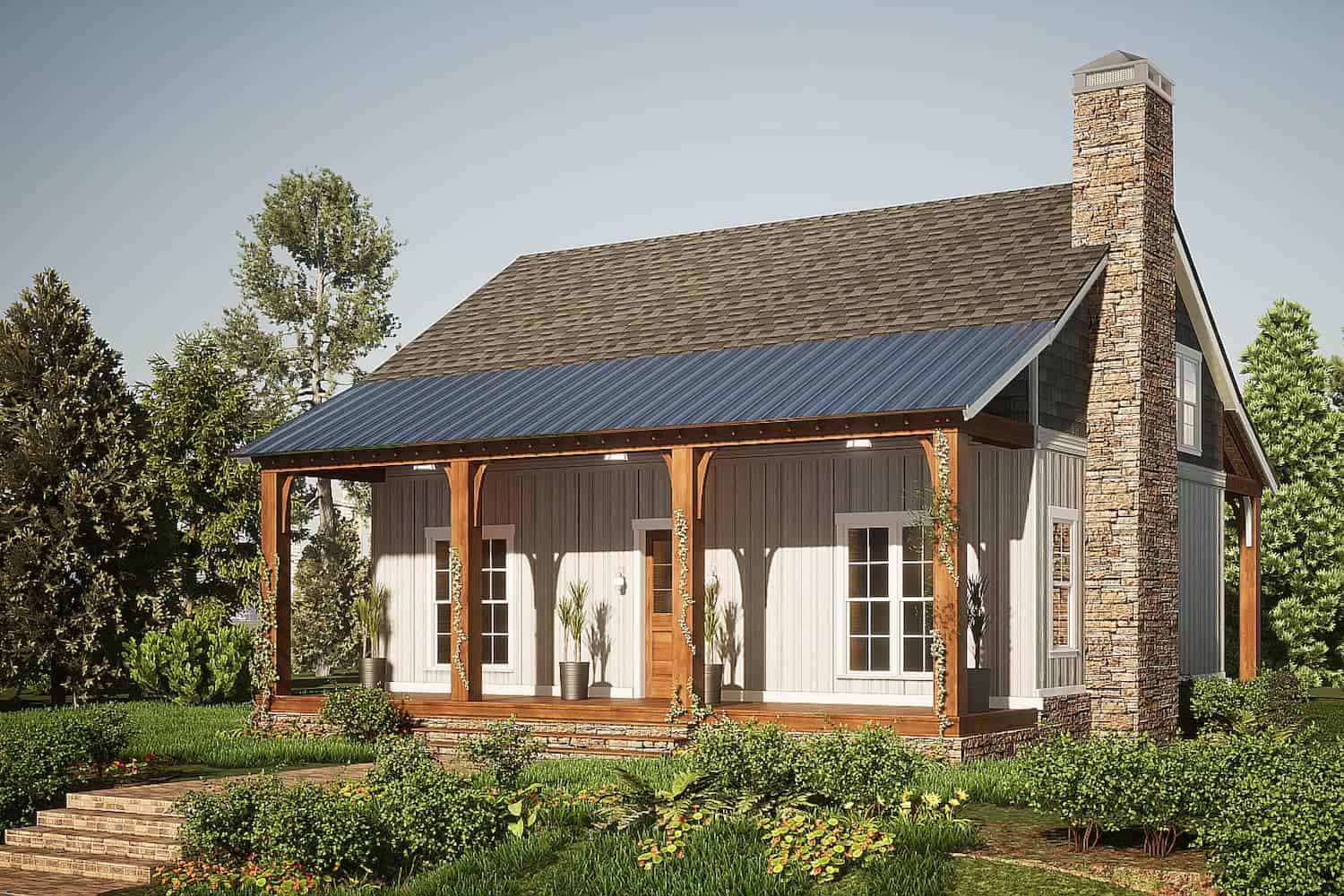 Left Side View of this 3-Bedroom, 1764 Sq Ft Plan - 193-1205