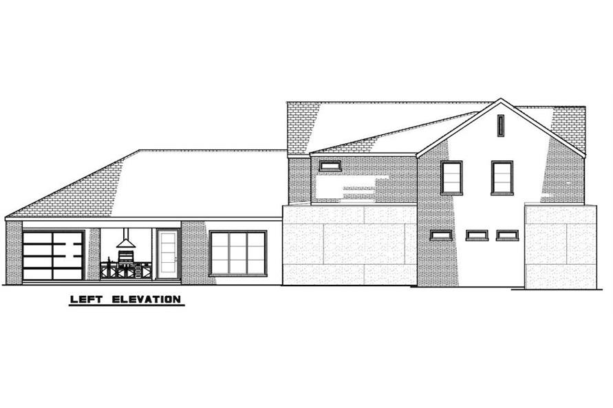 Home Plan Left Elevation of this 5-Bedroom,5293 Sq Ft Plan -193-1207