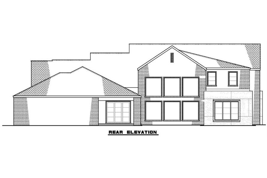 Home Plan Rear Elevation of this 5-Bedroom,5293 Sq Ft Plan -193-1207