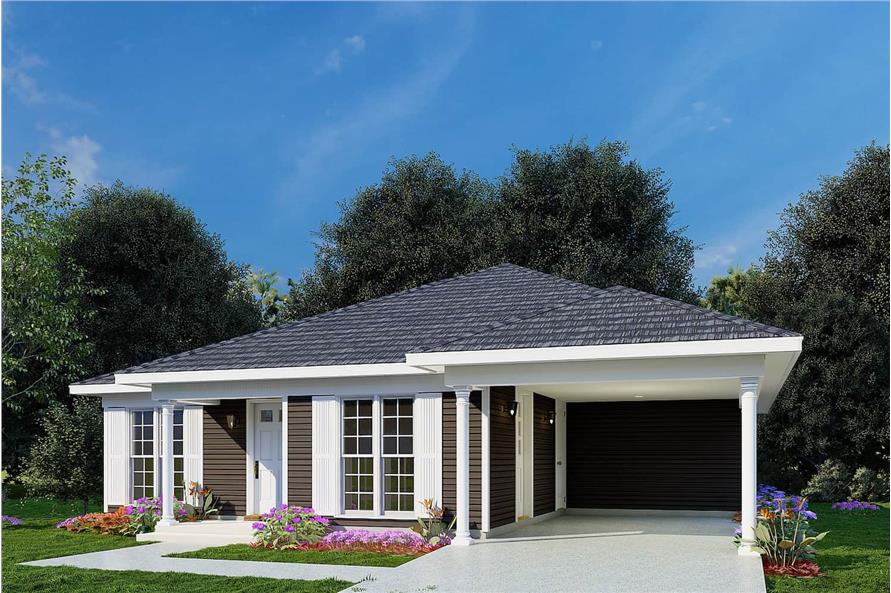 Front View of this 3-Bedroom, 1174 Sq Ft Plan - 193-1211