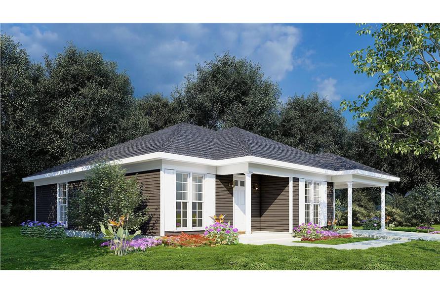 Left Side View of this 3-Bedroom, 1174 Sq Ft Plan - 193-1211