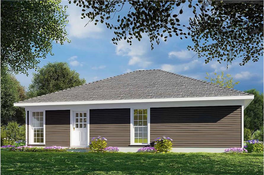 Rear View of this 3-Bedroom, 1174 Sq Ft Plan - 193-1211
