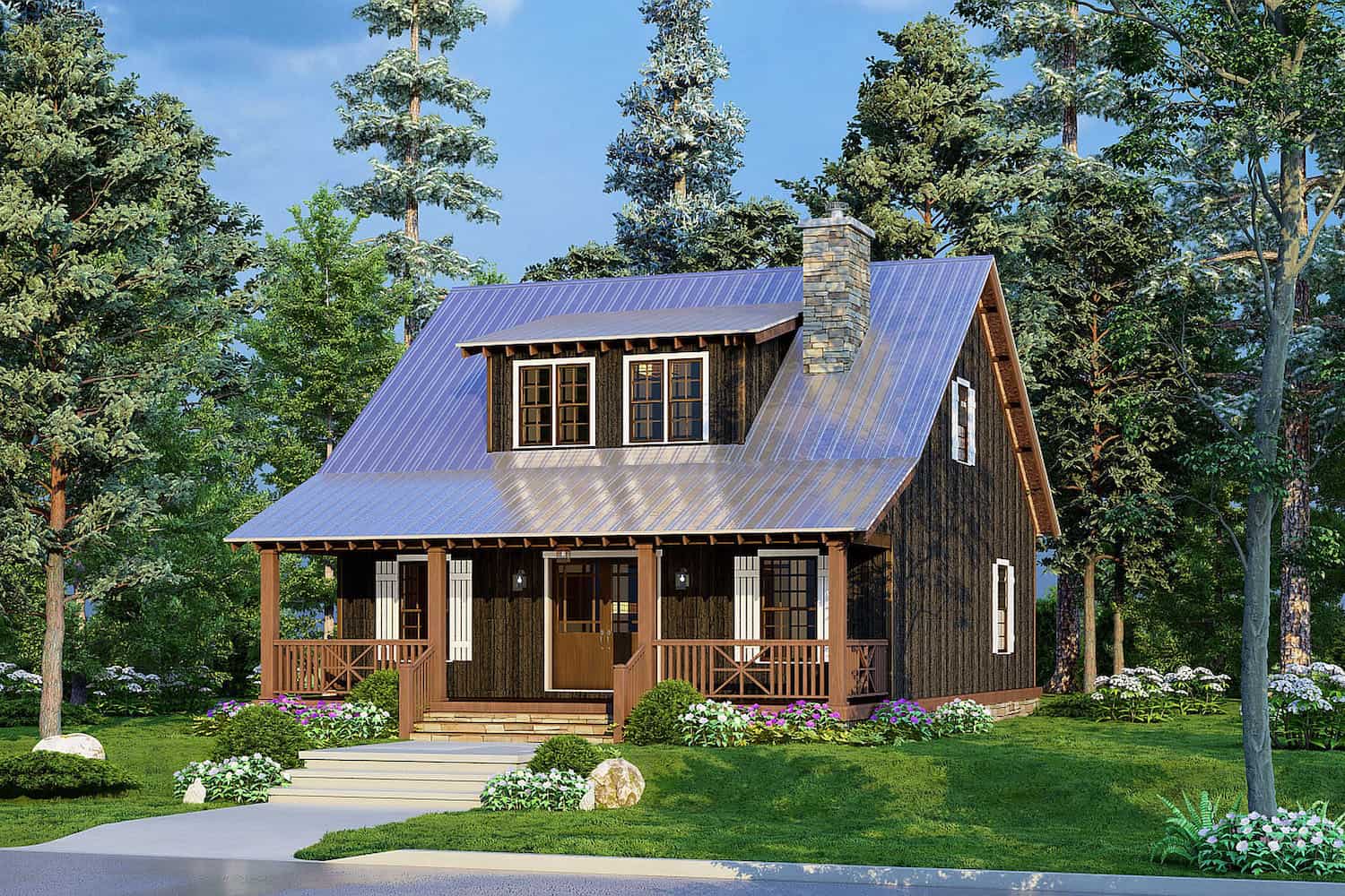 Front View of this 1-Bedroom, 993 Sq Ft Plan - 193-1213