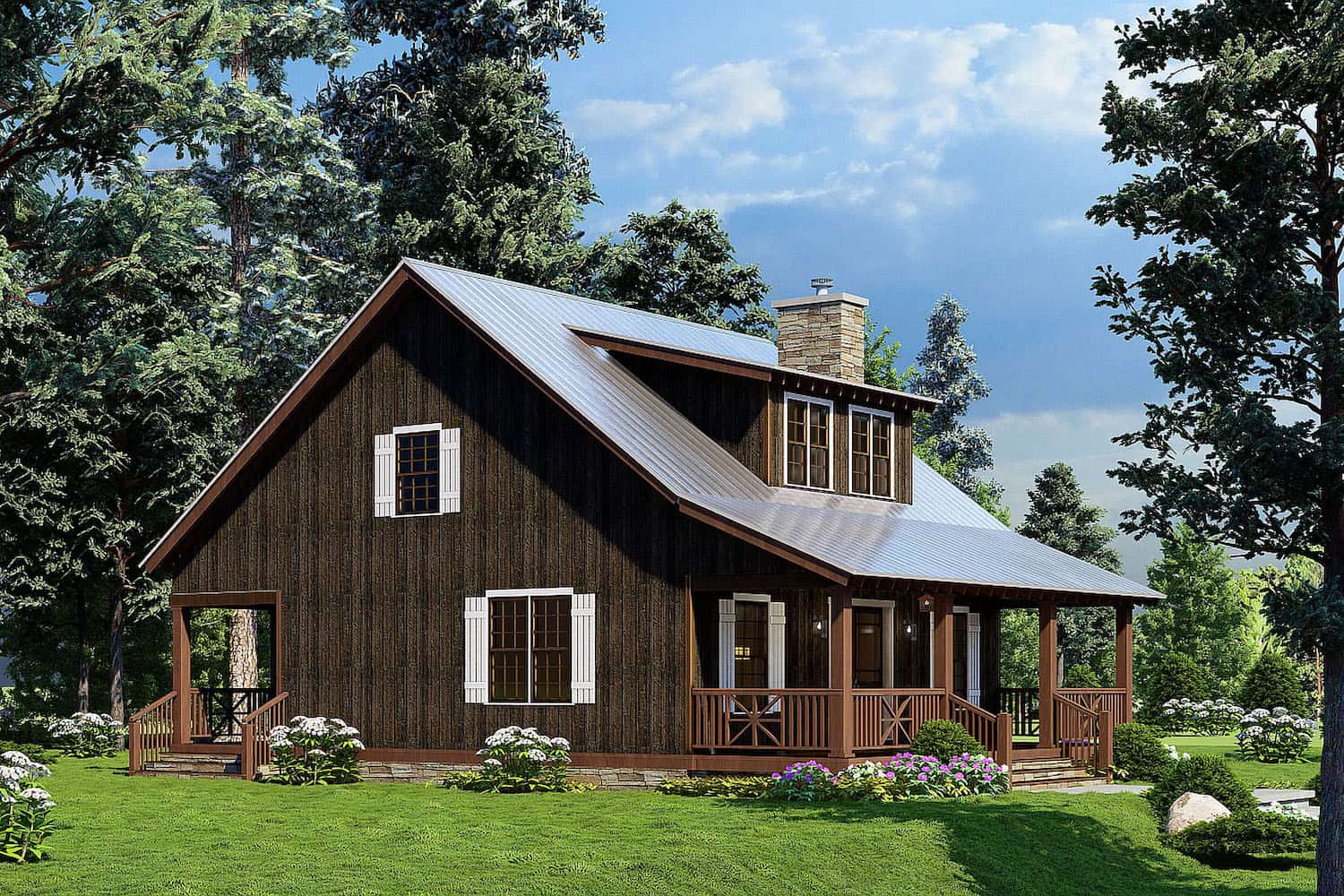 Left Side View of this 1-Bedroom, 993 Sq Ft Plan - 193-1213
