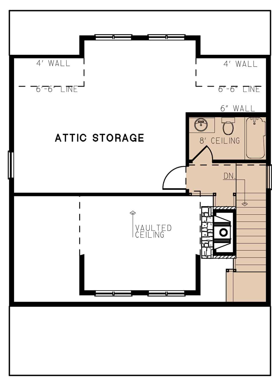 Upper Level of Cottage Plan #193-1213