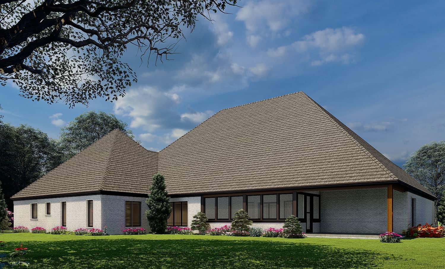 Rear View of this 4-Bedroom, 3358 Sq Ft Plan - 193-1214