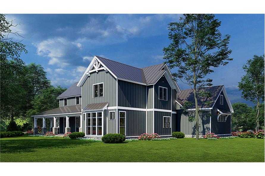 Rear View of this 3-Bedroom, 3020 Sq Ft Plan - 193-1229