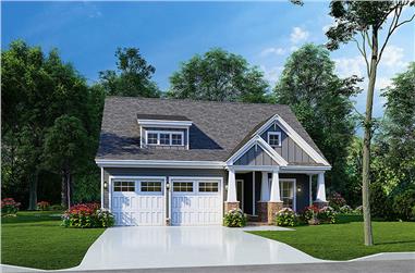3-Bedroom, 1591 Sq Ft Craftsman Ranch House Plan - 193-1230 - Front Exterior