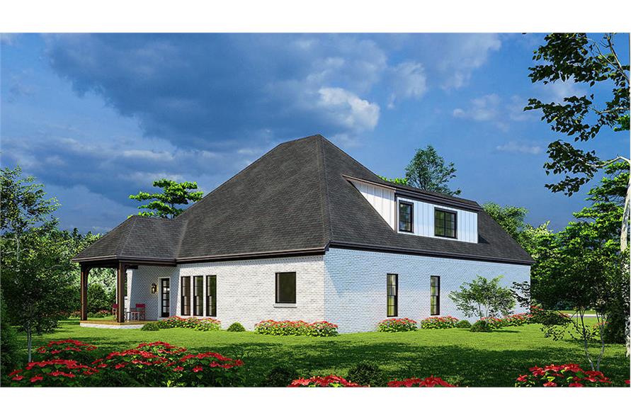 Rear View of this 3-Bedroom, 2019 Sq Ft Plan - 193-1241