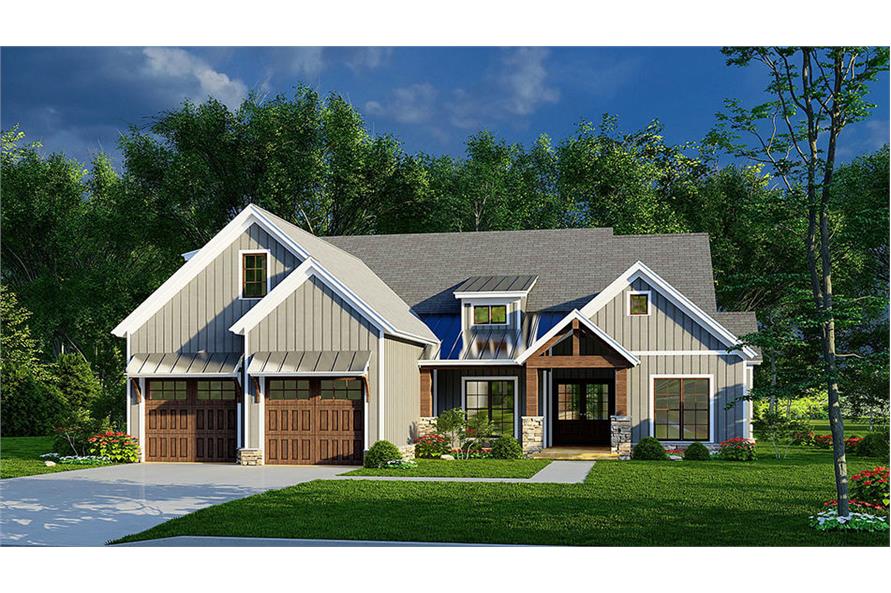 3-Bedroom, 1958 Sq Ft Acadian House Plan - 193-1242 - Front Exterior