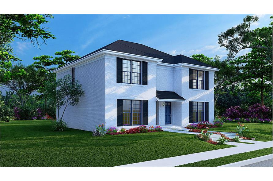 Home Plan Left Elevation of this 6-Bedroom,2296 Sq Ft Plan -193-1246