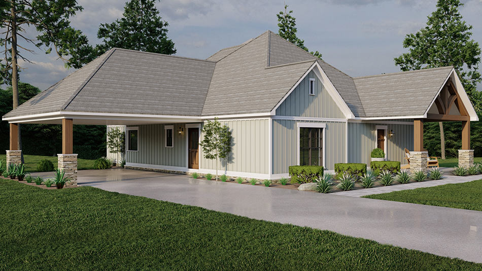 Left View of this 2-Bedroom,1937 Sq Ft Plan -193-1259