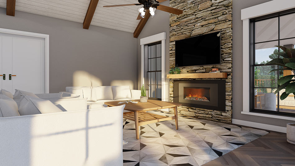 Great Room: Fireplace of this 2-Bedroom,1937 Sq Ft Plan -193-1259