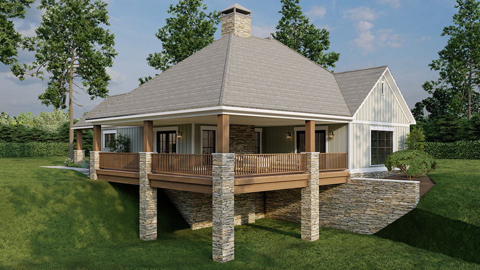 Rear View of this 2-Bedroom,1937 Sq Ft Plan -193-1259