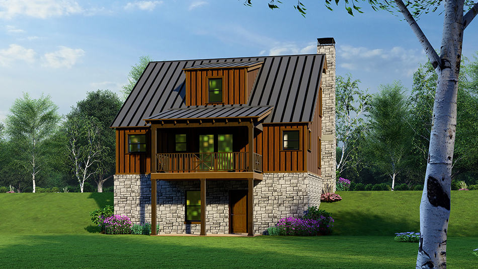 Rear View of this 3-Bedroom,1661 Sq Ft Plan -193-1266