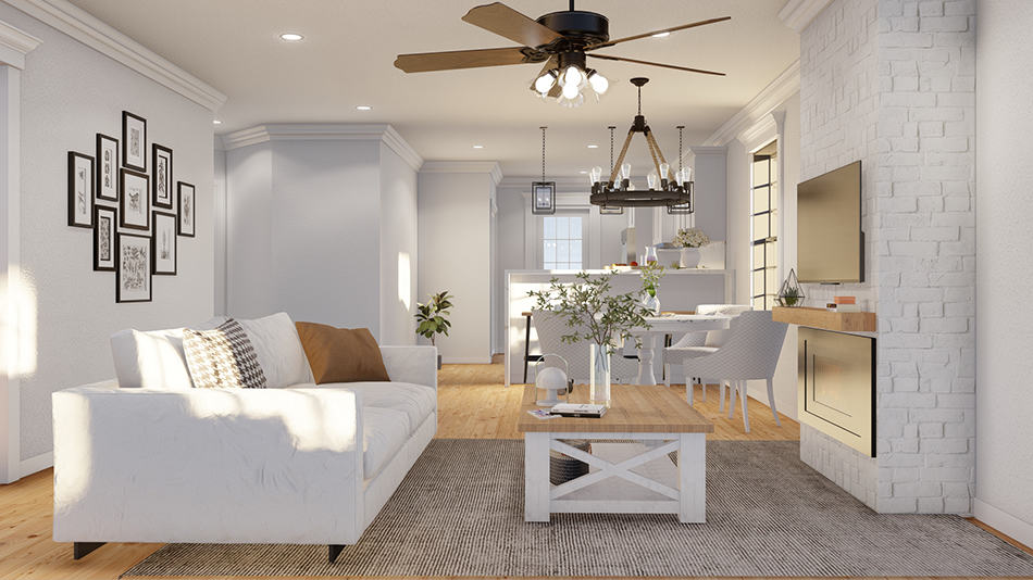 Great Room of this 3-Bedroom,1250 Sq Ft Plan -193-1282