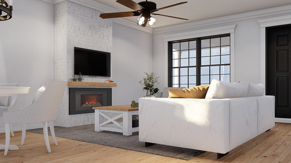 Great Room: Fireplace of this 3-Bedroom,1250 Sq Ft Plan -193-1282