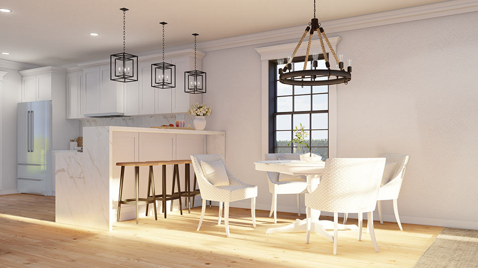 Dining Room of this 3-Bedroom,1250 Sq Ft Plan -193-1282