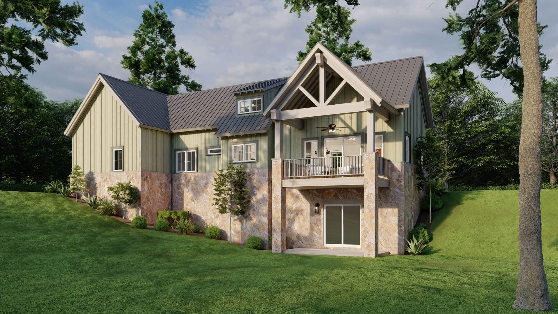 Home Plan Rear Elevation of this 2-Bedroom,1846 Sq Ft Plan -193-1289