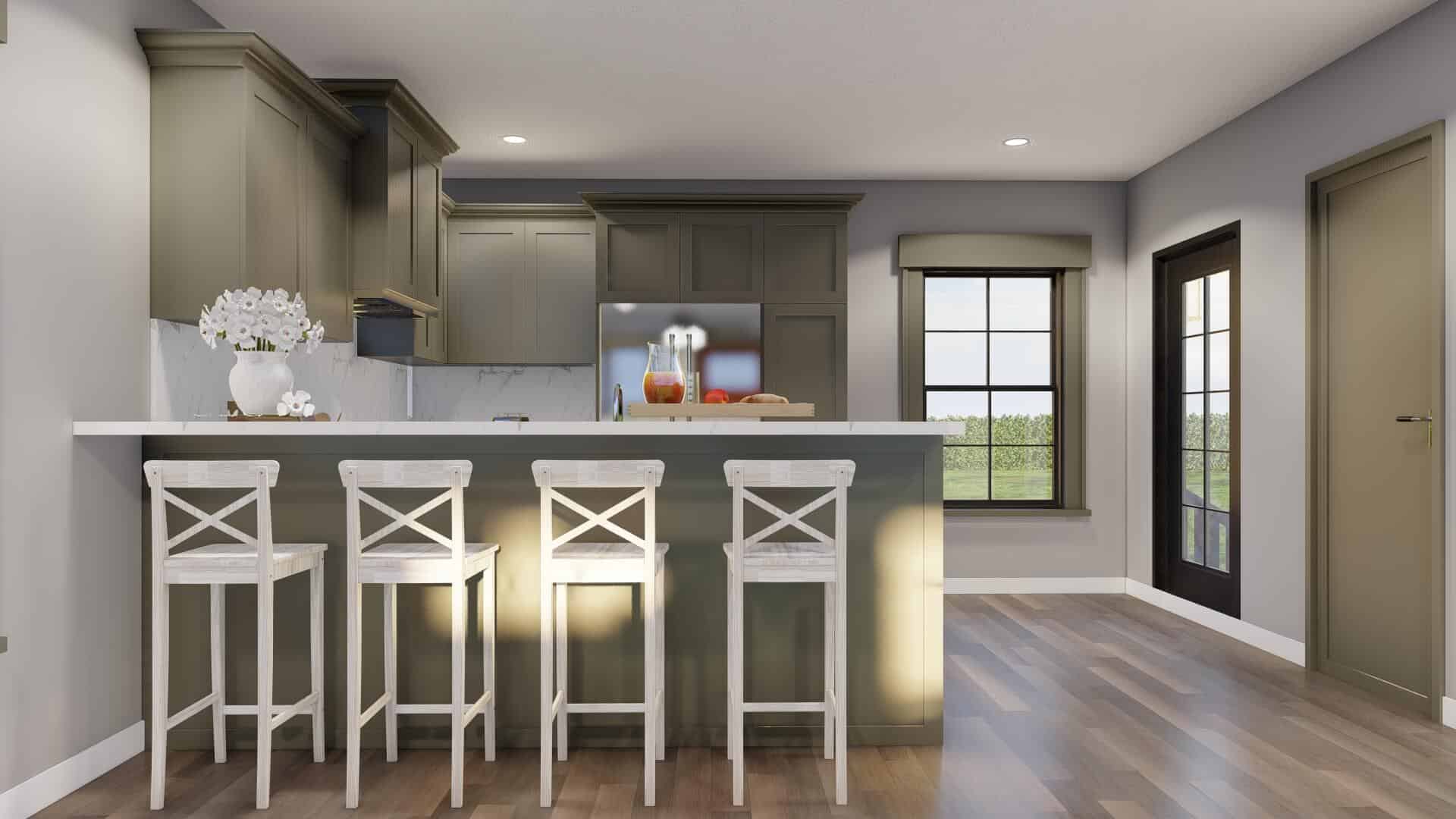 Kitchen: Breakfast Bar of this 2-Bedroom,1345 Sq Ft Plan -193-1304