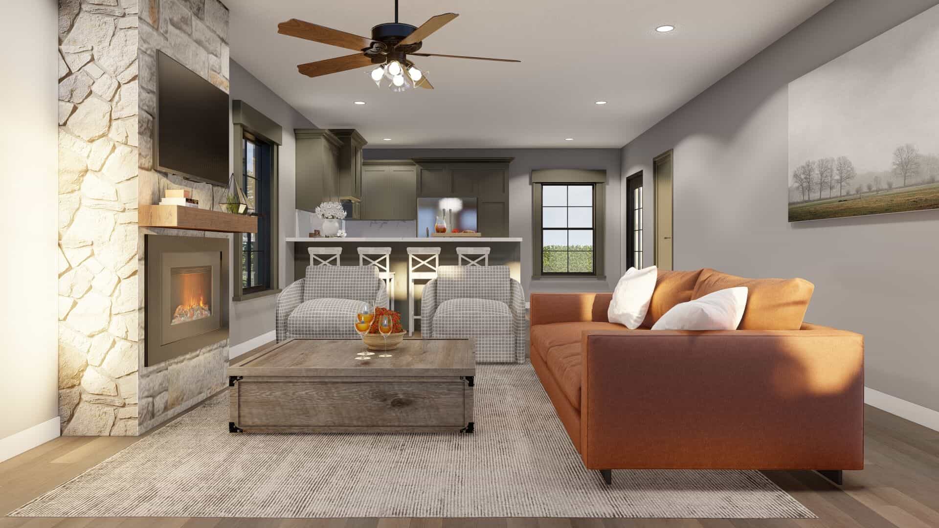 Home Office: Den of this 2-Bedroom,1345 Sq Ft Plan -193-1304