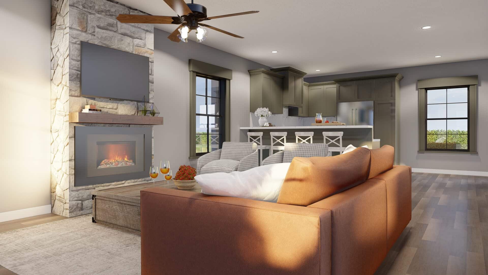 Home Office: Den of this 2-Bedroom,1345 Sq Ft Plan -193-1304