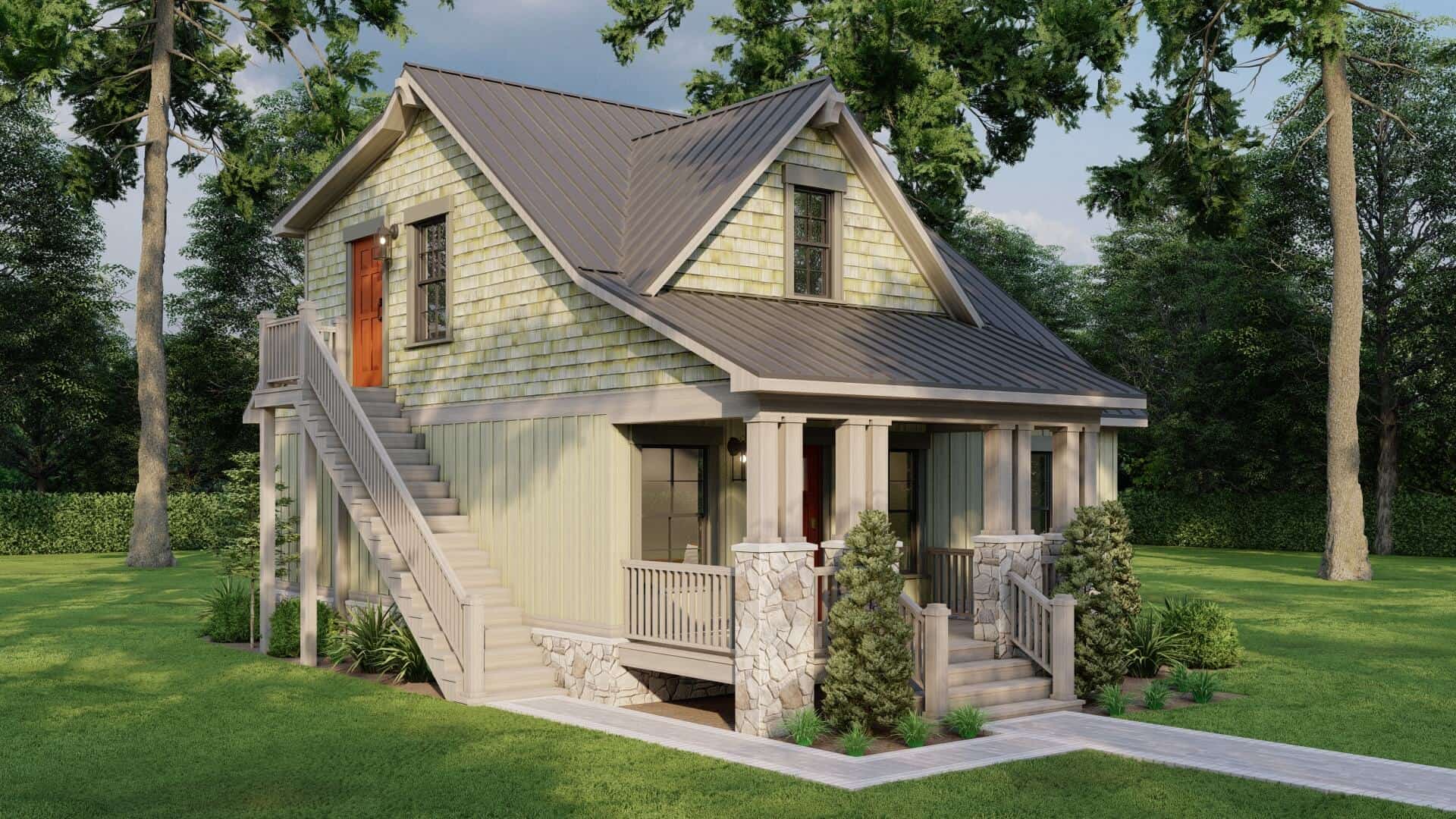 Left Side View of this 2-Bedroom,1345 Sq Ft Plan -193-1304
