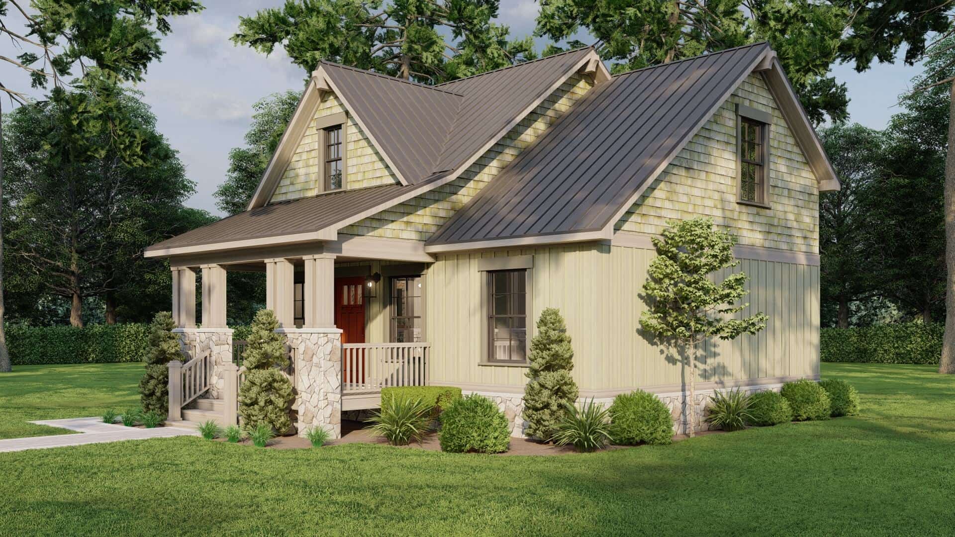 Right Side View of this 2-Bedroom,1345 Sq Ft Plan -193-1304