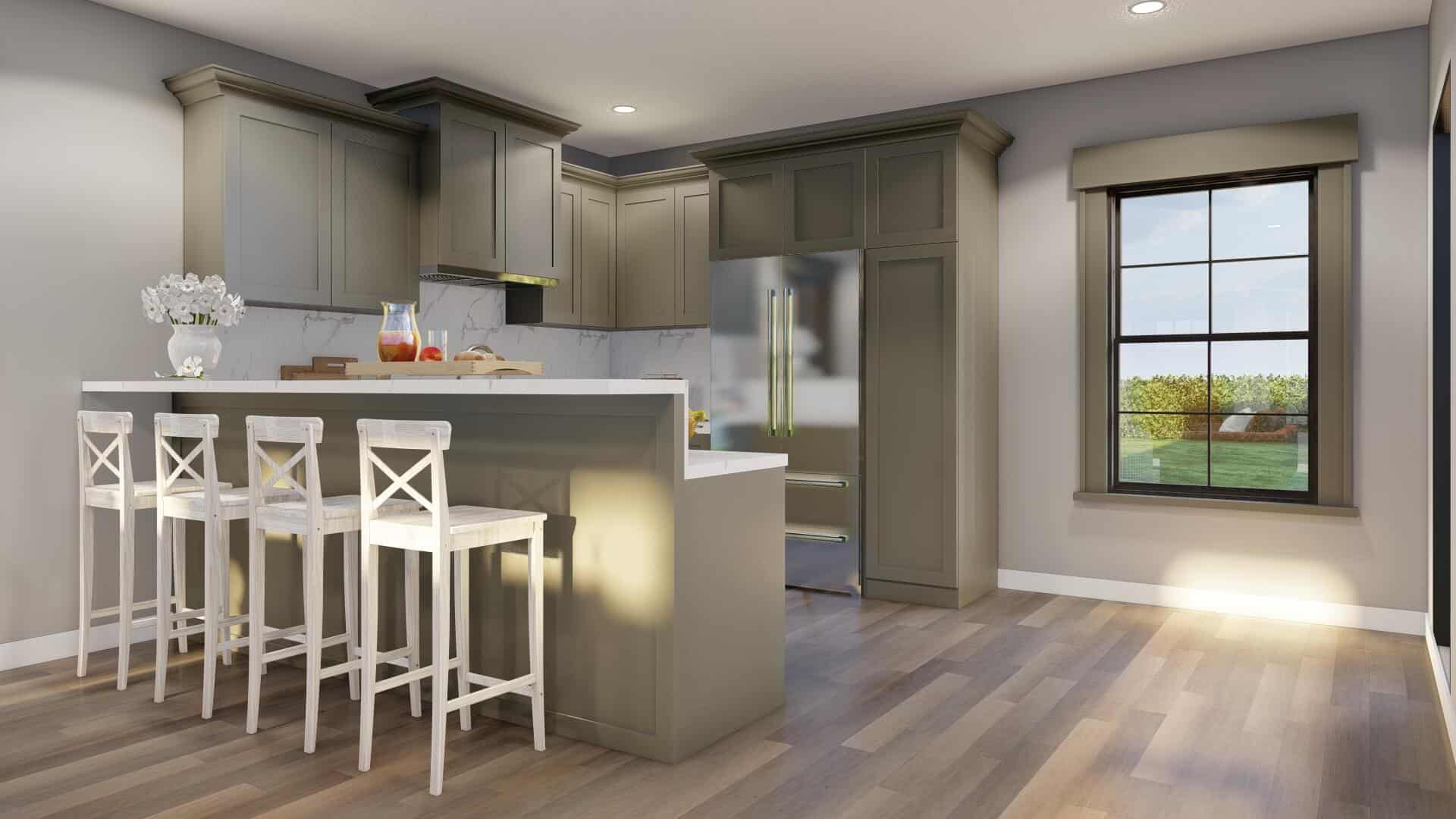 Kitchen: Breakfast Bar of this 2-Bedroom,1345 Sq Ft Plan -193-1304