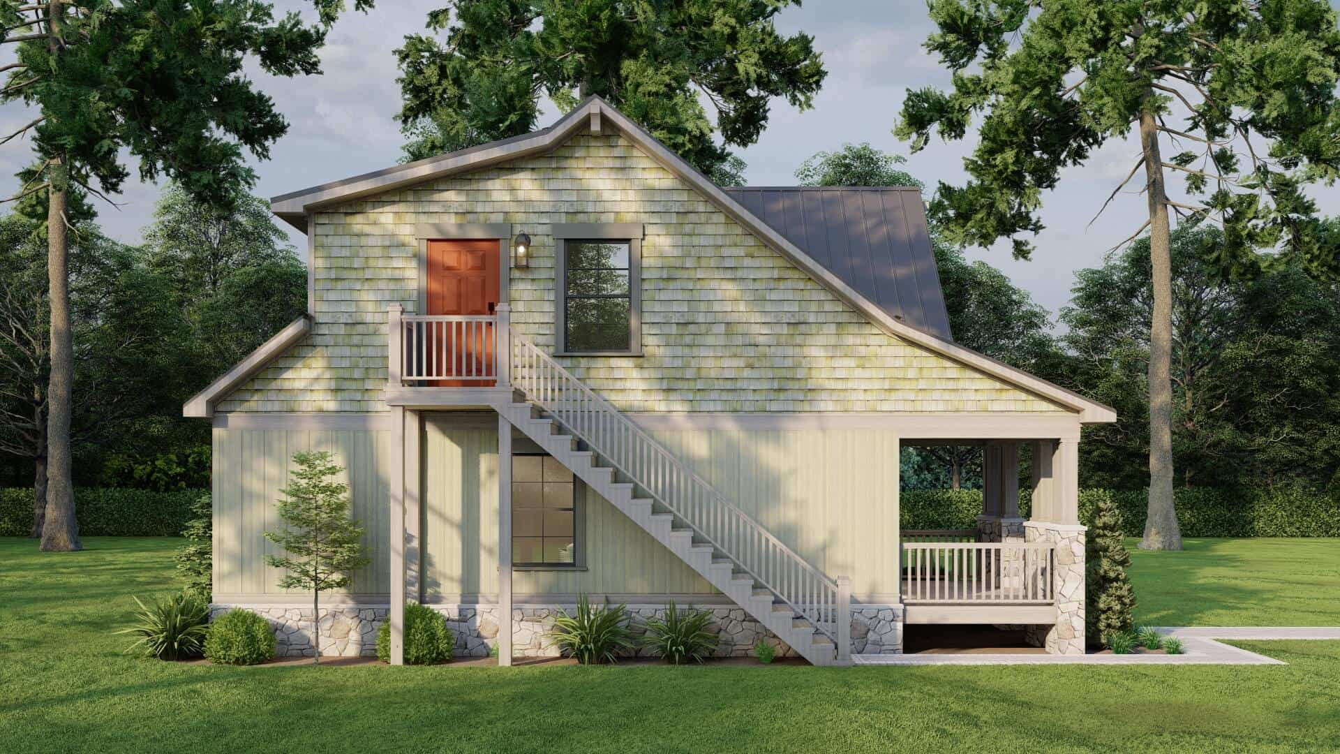 Left Side View of this 2-Bedroom,1345 Sq Ft Plan -193-1304