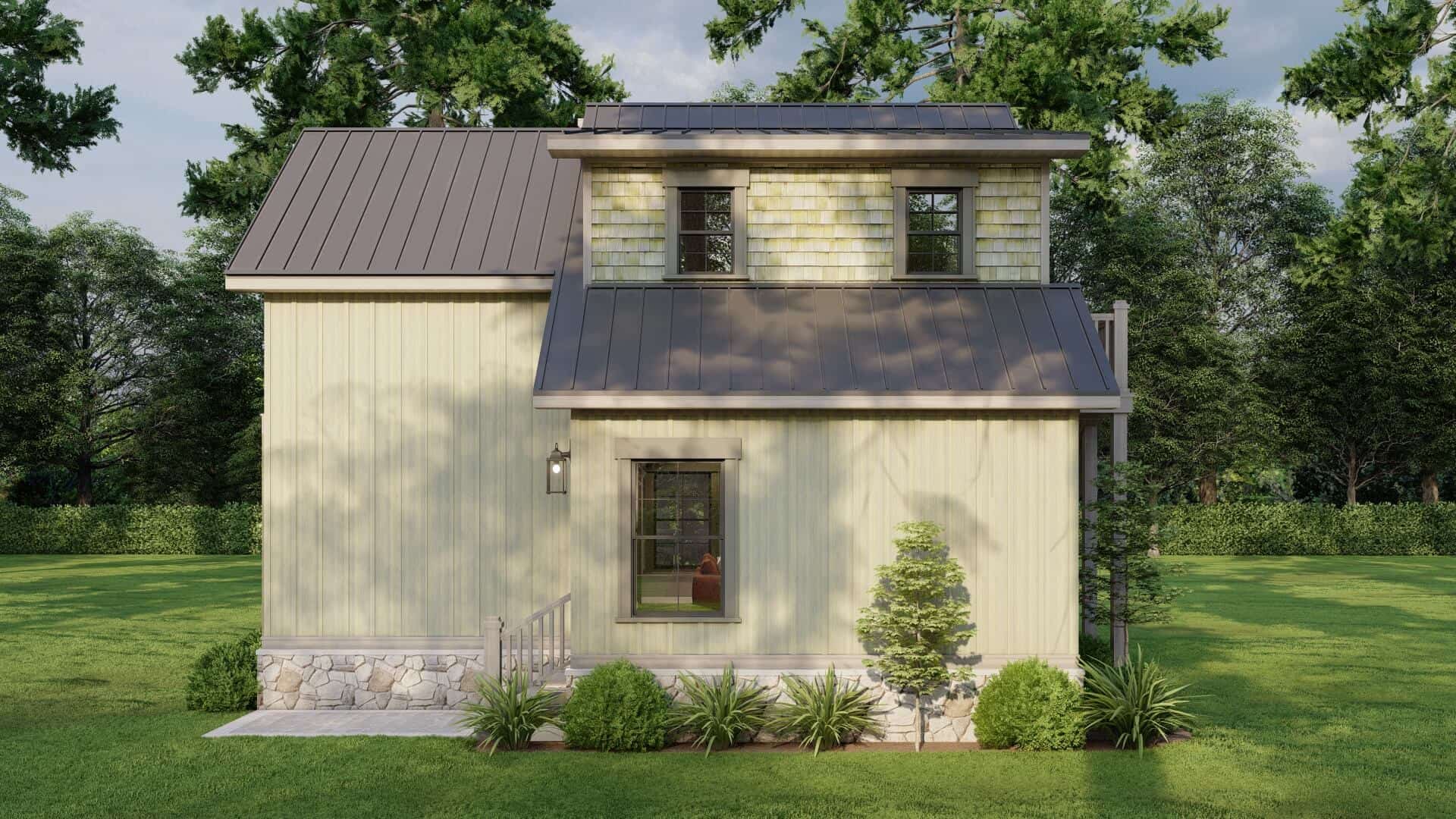 Rear View of this 2-Bedroom,1345 Sq Ft Plan -193-1304