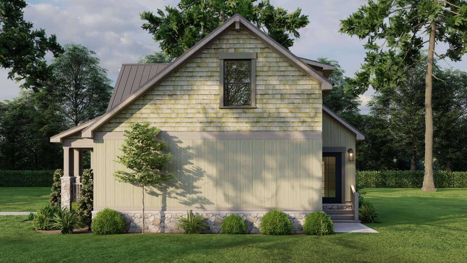 Right Side View of this 2-Bedroom,1345 Sq Ft Plan -193-1304