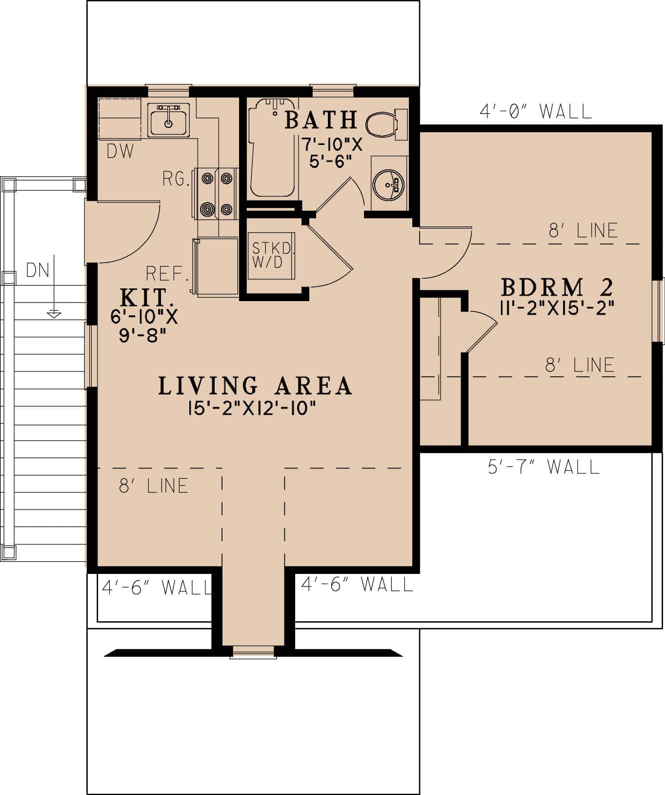Upper Level of Rustic Plan #193-1304
