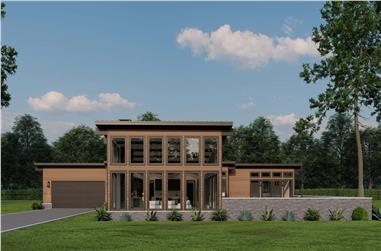 3-Bedroom, 2480 Sq Ft Modern House Plan - 193-1307 - Front Exterior