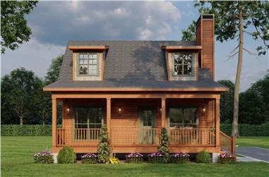 2-Bedroom, 1039 Sq Ft Rustic House Plan - 193-1310 - Front Exterior